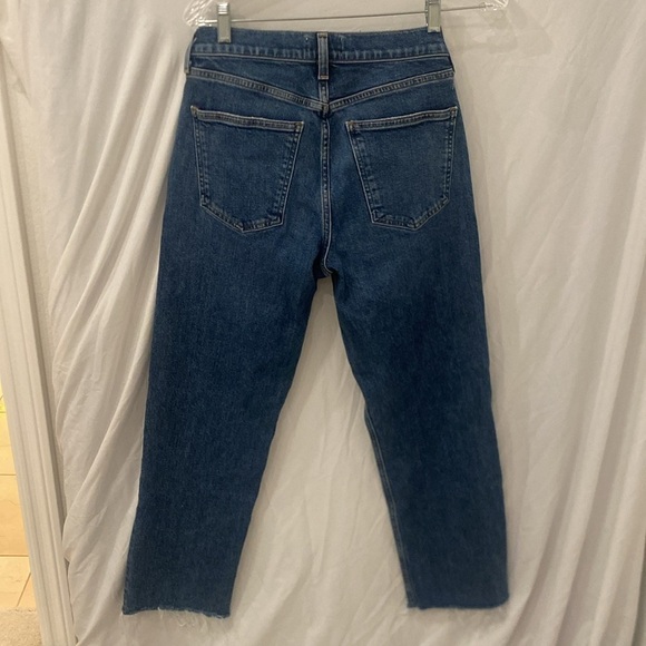 Agolde Dark Wash High Rise Straight Crop Buttonfly Jeans Women’s 26 - Picture 6 of 7
